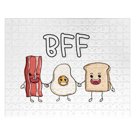 Fried egg bacon and toast best friends forever Jigsaw Puzzles