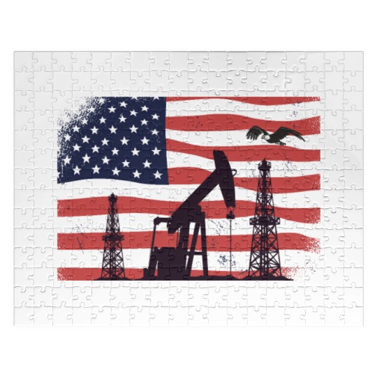 Oil Rig Worker Pump USA American Gas Oilfield Jigsaw Puzzles