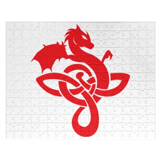 Celtic Symbols Dragon Red Gift Idea Jigsaw Puzzles