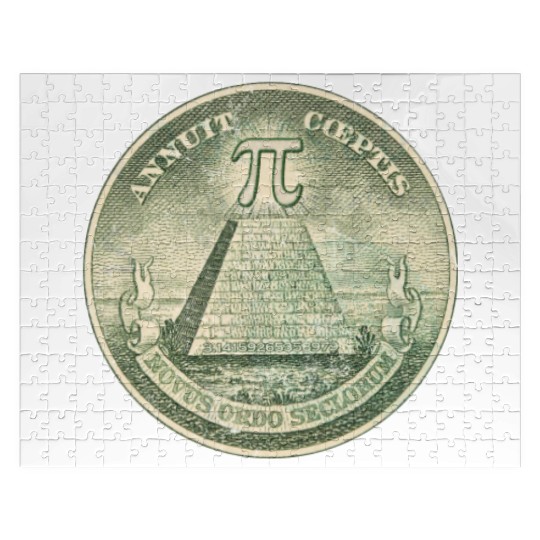 Illuminati Pi Great Seal 3.14 Pi Day Jigsaw Puzzles
