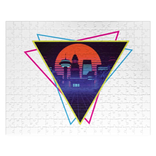 future city synthwave Jigsaw Puzzles