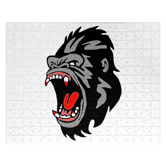 Gorilla Face Angry, Primate, Ape, Monkey Jigsaw Puzzles