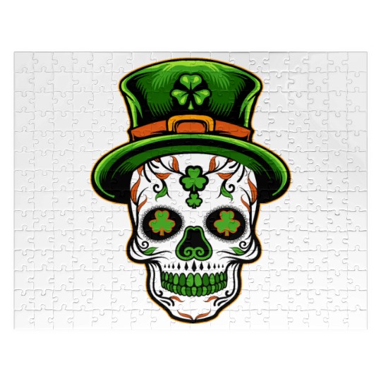 Sugar Skull St Patricks Day Jigsaw Puzzles