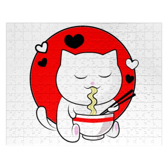 Kawaii Ramen Anime Cat Japanese Manga Jigsaw Puzzles