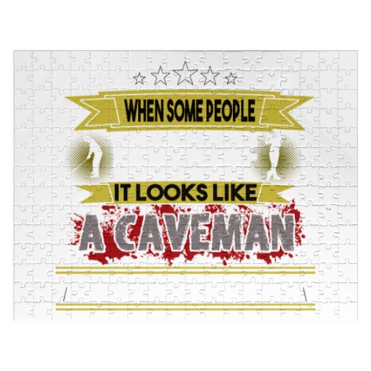 play golf caveman humor golf humor funny golf gift Jigsaw Puzzles