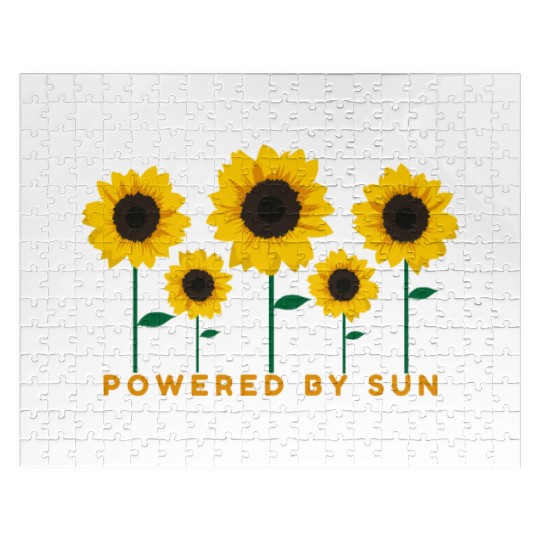 Sunflower Powered By Sun Summer Gift Idea Jigsaw Puzzles