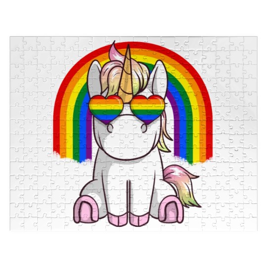 Gay Pride Unicorn - LGBTQ Support Jigsaw Puzzles