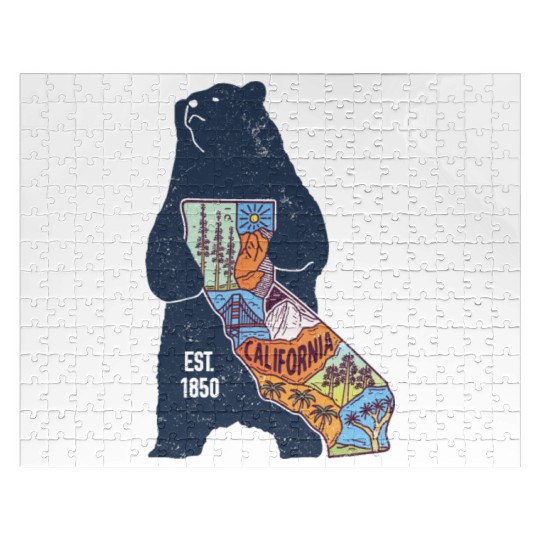 Vintage California Bear EST 1850 Jigsaw Puzzles