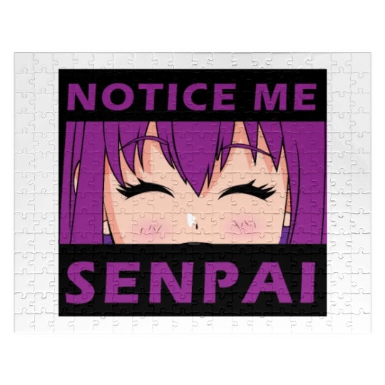 Notice Me Senpai - Japanese anime manga designs Jigsaw Puzzles