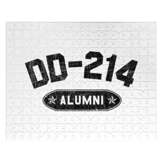 DD-214 Alumni In Black US Military Distressed Jigsaw Puzzles