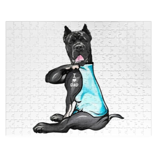 Cane Corso Tattoos I Love Dad Sitting Gift Father Jigsaw Puzzles