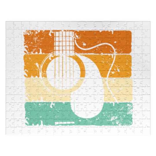 Retro Guitar | Guitarist Guitars Retro Musician Jigsaw Puzzles