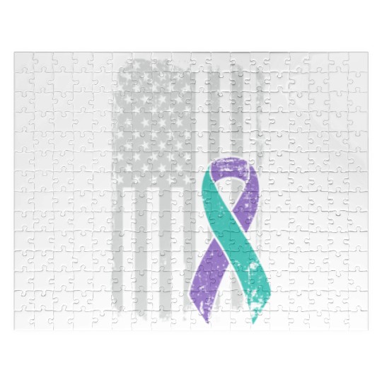 Suicide Prevention Awareness Ribbon - USA American Jigsaw Puzzles