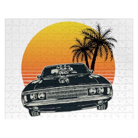 Muscle Car Sunset Jigsaw Puzzles