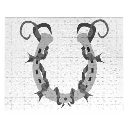 Horseshoe Wrapped in Barbed Wire Jigsaw Puzzles