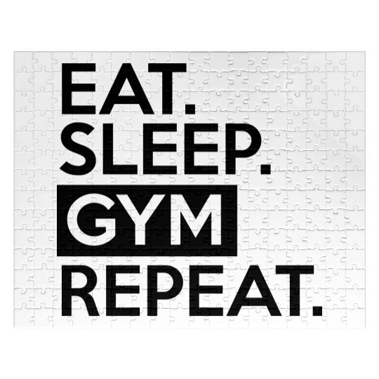Eat Sleep Gym Repeat, fitness, workout, exercise Jigsaw Puzzles