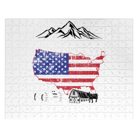 Proud American Farmer, Organic Farmer, Farmer Amer Jigsaw Puzzles