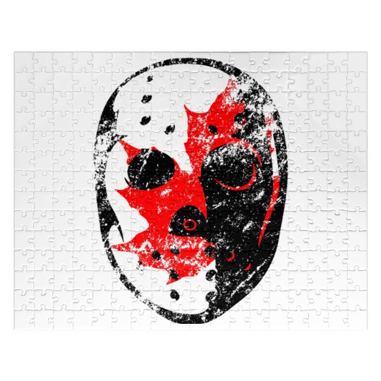 Old School Goalie Mask-Canada Jigsaw Puzzles