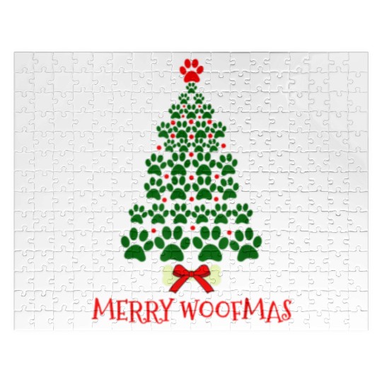 Super Cute Dog Paws Print Christmas Jigsaw Puzzles