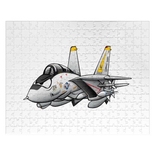 F-14 Tomcat Military Fighter Jet Aircraft Cartoon Jigsaw Puzzles