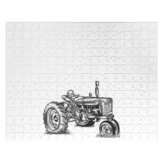 American Flag Farm Tractor Patriotic US Farming Jigsaw Puzzles