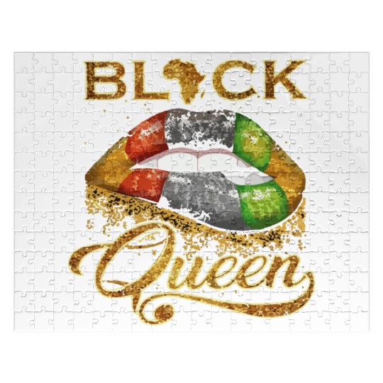 Black queen lips Jigsaw Puzzles