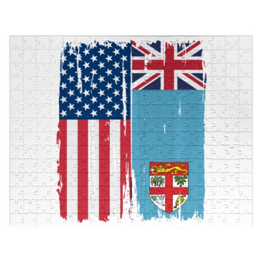 Usa Fiji Flag Gift Jigsaw Puzzles