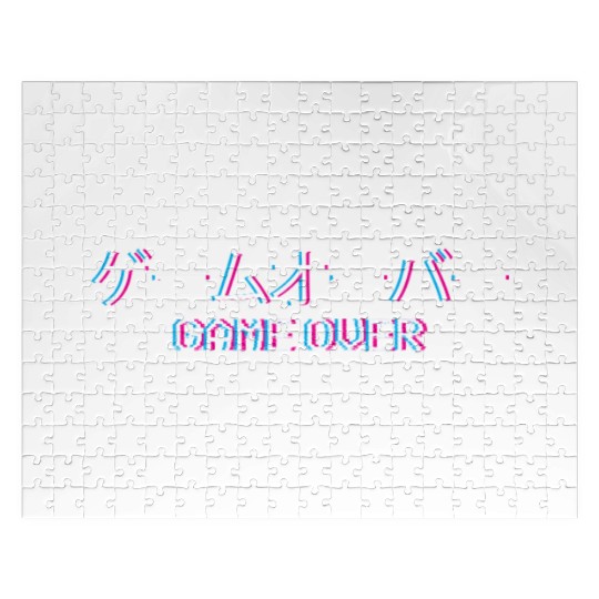 Vaporwave Game Over Japanese Text Gift Jigsaw Puzzles