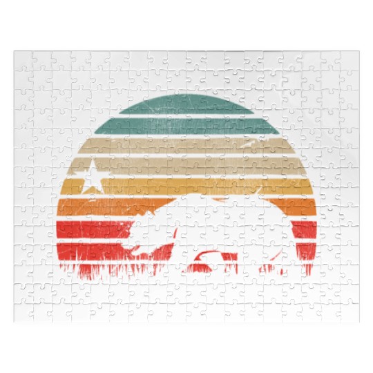 California Bear Retro Vintage Sunset Jigsaw Puzzles