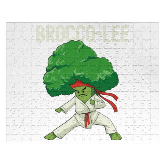 Brocco Lee Broccoli Karate Vegan Vegetarian MMA Jigsaw Puzzles
