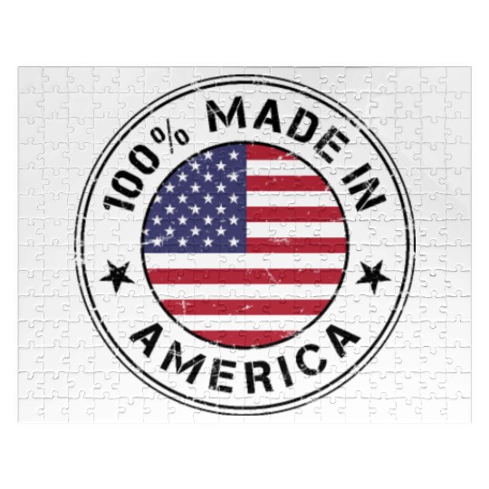 USA Made in America flag stamp Jigsaw Puzzles