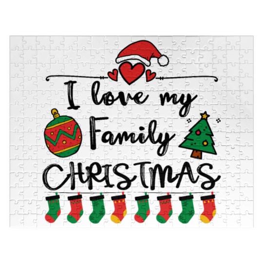 I Love My Family ,Christmas family Jigsaw Puzzles.