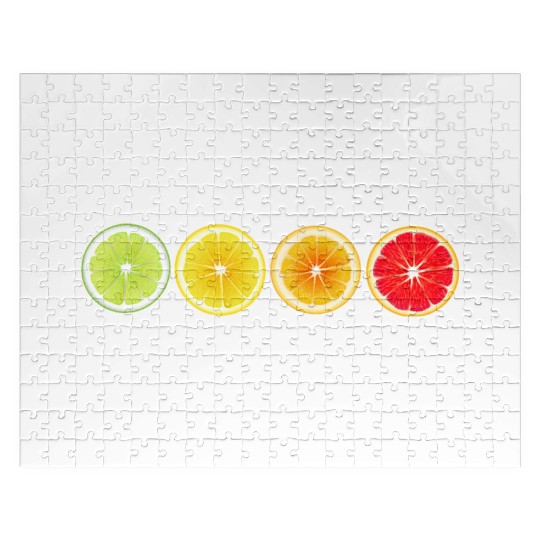 Lime Lemon Orange Vitamin Citrus Wheels of a Jigsaw Puzzles