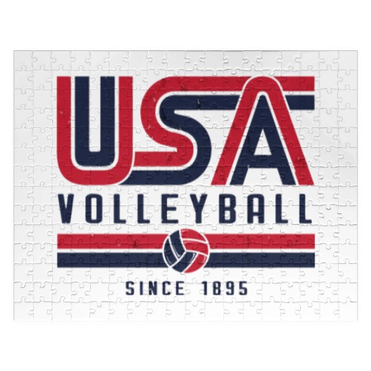Usa Vintage Volleyball Since 1895 Graphic Design D Jigsaw Puzzles