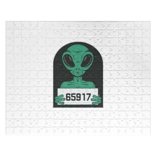 Area 51 Alien Mug Shot Escape Science Fiction Jigsaw Puzzles