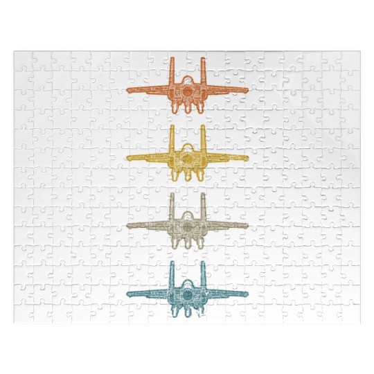 Retro F-15 Eagle Fighter Jet Vintage F15 Airplane Jigsaw Puzzles