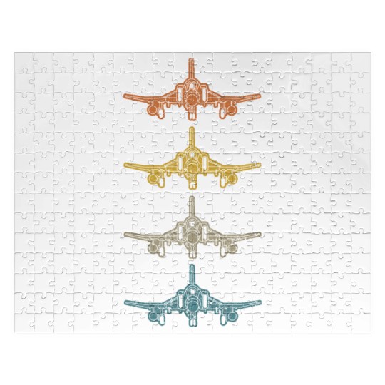 Retro F-4 Phantom Fighter Jet Vintage F4 Airplane Jigsaw Puzzles