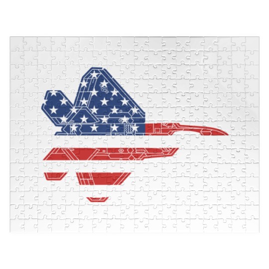 F-22 Raptor Fighter Jet Airplane American Flag F22 Jigsaw Puzzles