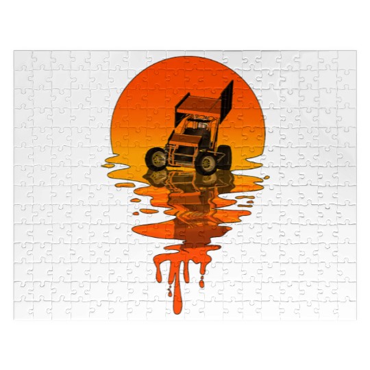 Vintage Retro Style Sprint Car Racing Jigsaw Puzzles