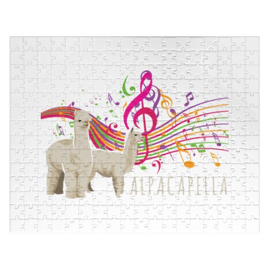 Funny Alpaca Animal Pun Alcapella music nout Jigsaw Puzzles