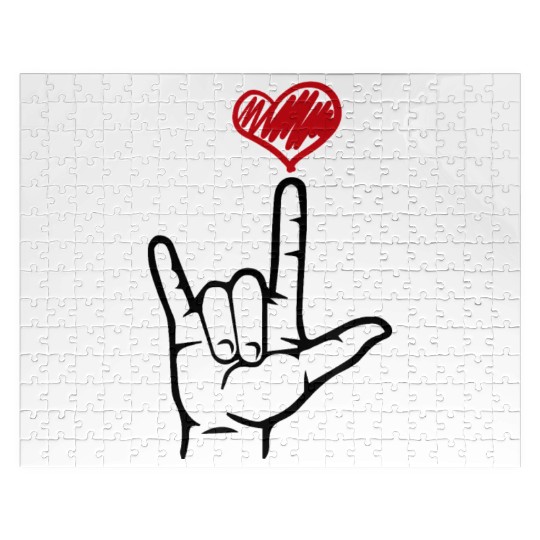 ASL I Love You Hand Heart Sign Language Jigsaw Puzzles