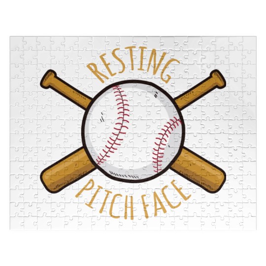 Game Day Baseball Resting Pitch Face Jigsaw Puzzles