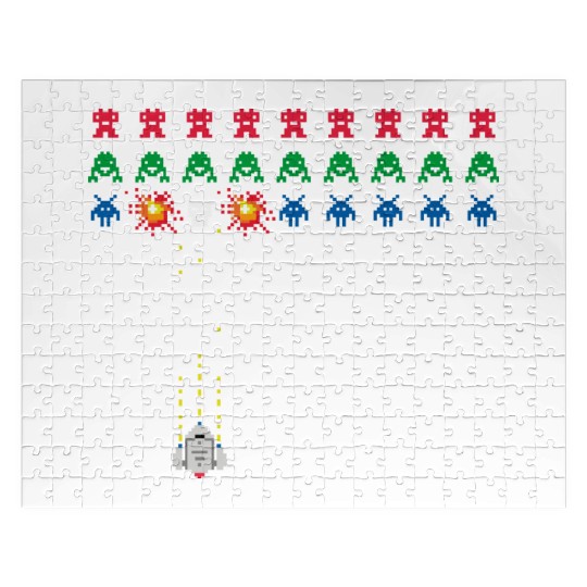 Space Invader 8 bits old school game Jigsaw Puzzles