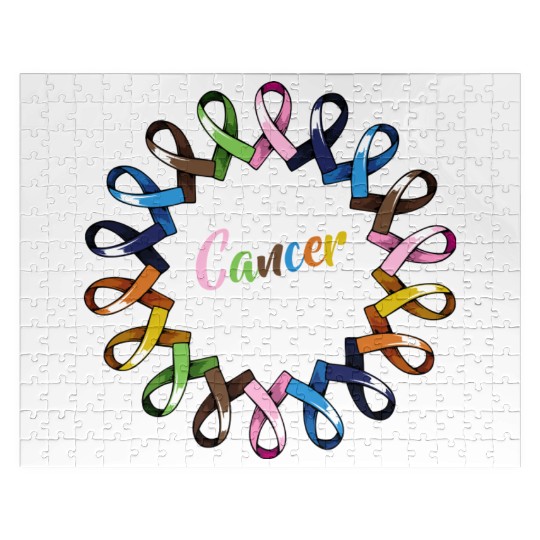 Whatever Color Cancer Sucks Ribbons Love Faith Sup Jigsaw Puzzles