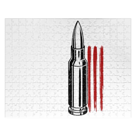 Just The Tip I Promise Bullet American Flag Jigsaw Puzzles