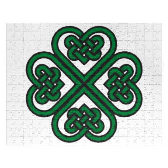 Irish Celtic Knot Shamrock Heart St Patricks Day Jigsaw Puzzles