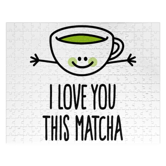 I love you this matcha kawaii cute green tea pun Jigsaw Puzzles