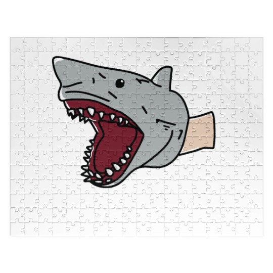 Shark puppet merch Jigsaw Puzzles