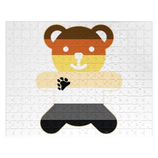 Bear Brotherhood Flag Bear Gay Pride graphic Jigsaw Puzzles