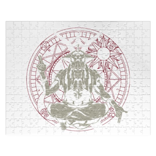 Baphomet Pentagram Nu Goth Occult Witch Satanism Jigsaw Puzzles
